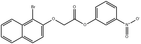 3-nitrophenyl [(1-bromo-2-naphthyl)oxy]acetate Struktur