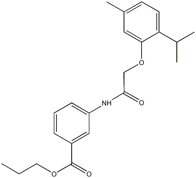 propyl 3-{[(2-isopropyl-5-methylphenoxy)acetyl]amino}benzoate Struktur