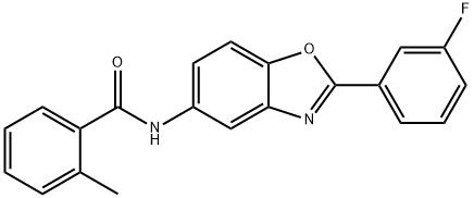 N-[2-(3-fluorophenyl)-1,3-benzoxazol-5-yl]-2-methylbenzamide Struktur