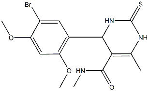 4-(5-bromo-2,4-dimethoxyphenyl)-N,6-dimethyl-2-thioxo-1,2,3,4-tetrahydro-5-pyrimidinecarboxamide Struktur