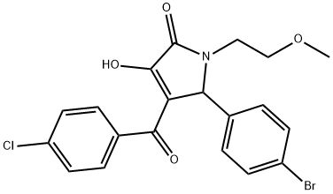 5-(4-bromophenyl)-4-(4-chlorobenzoyl)-3-hydroxy-1-(2-methoxyethyl)-1,5-dihydro-2H-pyrrol-2-one Struktur