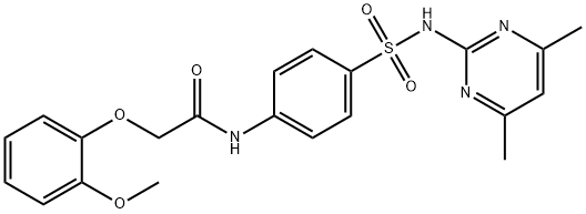 N-(4-{[(4,6-dimethyl-2-pyrimidinyl)amino]sulfonyl}phenyl)-2-(2-methoxyphenoxy)acetamide Struktur