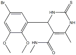 4-(5-bromo-2,3-dimethoxyphenyl)-N,6-dimethyl-2-thioxo-1,2,3,4-tetrahydro-5-pyrimidinecarboxamide Struktur