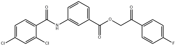 2-(4-fluorophenyl)-2-oxoethyl 3-[(2,4-dichlorobenzoyl)amino]benzoate Struktur