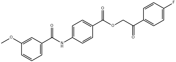 2-(4-fluorophenyl)-2-oxoethyl 4-[(3-methoxybenzoyl)amino]benzoate Struktur