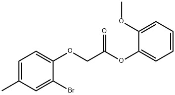 2-methoxyphenyl (2-bromo-4-methylphenoxy)acetate Struktur