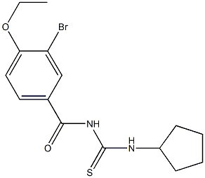 N-(3-bromo-4-ethoxybenzoyl)-N'-cyclopentylthiourea Struktur