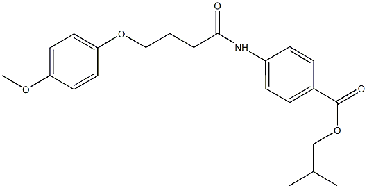 isobutyl 4-{[4-(4-methoxyphenoxy)butanoyl]amino}benzoate Struktur