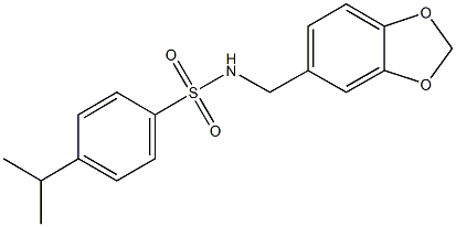 N-(1,3-benzodioxol-5-ylmethyl)-4-isopropylbenzenesulfonamide Struktur