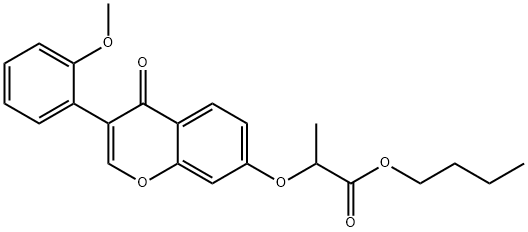 butyl 2-{[3-(2-methoxyphenyl)-4-oxo-4H-chromen-7-yl]oxy}propanoate Struktur