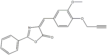 4-[3-methoxy-4-(2-propynyloxy)benzylidene]-2-phenyl-1,3-oxazol-5(4H)-one Struktur