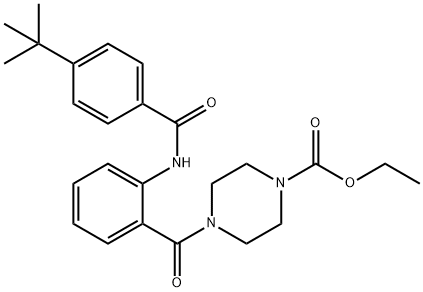 ethyl 4-{2-[(4-tert-butylbenzoyl)amino]benzoyl}-1-piperazinecarboxylate Struktur