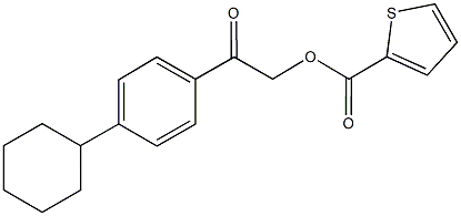 2-(4-cyclohexylphenyl)-2-oxoethyl 2-thiophenecarboxylate Struktur