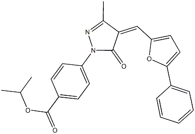 isopropyl 4-{3-methyl-5-oxo-4-[(5-phenyl-2-furyl)methylene]-4,5-dihydro-1H-pyrazol-1-yl}benzoate Struktur