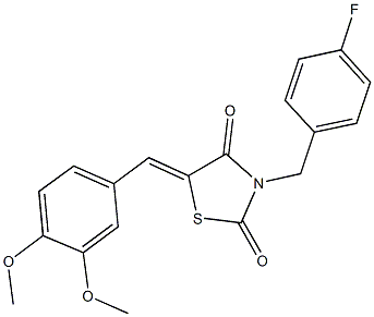 5-(3,4-dimethoxybenzylidene)-3-(4-fluorobenzyl)-1,3-thiazolidine-2,4-dione Struktur