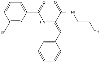 3-bromo-N-(1-{[(2-hydroxyethyl)amino]carbonyl}-2-phenylvinyl)benzamide Struktur