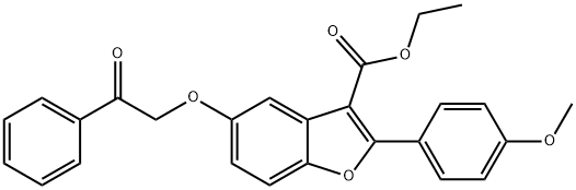 ethyl 2-(4-methoxyphenyl)-5-(2-oxo-2-phenylethoxy)-1-benzofuran-3-carboxylate Struktur