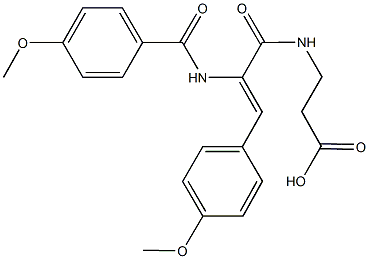 N-[2-[(4-methoxybenzoyl)amino]-3-(4-methoxyphenyl)acryloyl]-beta-alanine Struktur