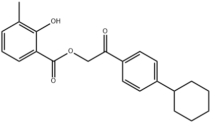 2-(4-cyclohexylphenyl)-2-oxoethyl 2-hydroxy-3-methylbenzoate Struktur