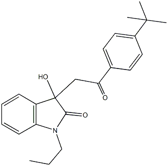 3-[2-(4-tert-butylphenyl)-2-oxoethyl]-3-hydroxy-1-propyl-1,3-dihydro-2H-indol-2-one Struktur