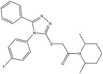 2-(2,6-dimethyl-1-piperidinyl)-2-oxoethyl 4-(4-fluorophenyl)-5-phenyl-4H-1,2,4-triazol-3-yl sulfide Struktur