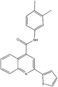 N-(3,4-dimethylphenyl)-2-(2-thienyl)-4-quinolinecarboxamide Struktur