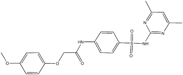 N-(4-{[(4,6-dimethyl-2-pyrimidinyl)amino]sulfonyl}phenyl)-2-(4-methoxyphenoxy)acetamide Struktur