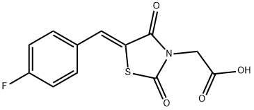 [5-(4-fluorobenzylidene)-2,4-dioxo-1,3-thiazolidin-3-yl]acetic acid Struktur