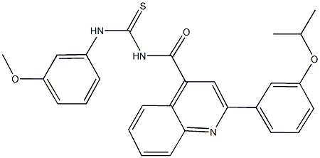 N-{[2-(3-isopropoxyphenyl)-4-quinolinyl]carbonyl}-N'-(3-methoxyphenyl)thiourea Struktur