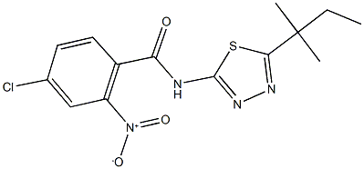 4-chloro-2-nitro-N-(5-tert-pentyl-1,3,4-thiadiazol-2-yl)benzamide Struktur