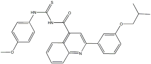 N-{[2-(3-isobutoxyphenyl)-4-quinolinyl]carbonyl}-N'-(4-methoxyphenyl)thiourea Struktur