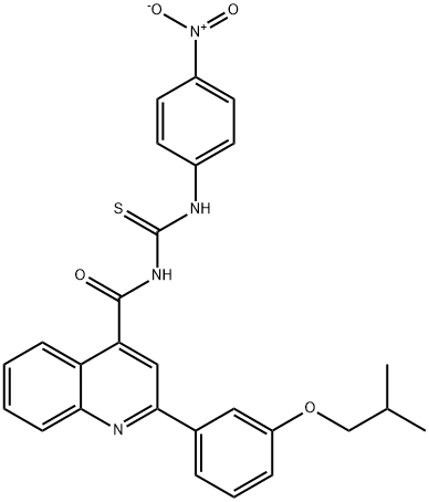 N-{4-nitrophenyl}-N'-{[2-(3-isobutoxyphenyl)-4-quinolinyl]carbonyl}thiourea Struktur