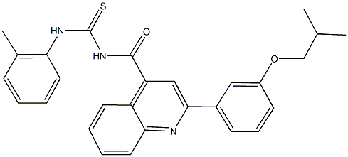 N-{[2-(3-isobutoxyphenyl)-4-quinolinyl]carbonyl}-N'-(2-methylphenyl)thiourea Struktur