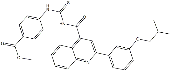 methyl 4-{[({[2-(3-isobutoxyphenyl)-4-quinolinyl]carbonyl}amino)carbothioyl]amino}benzoate Struktur