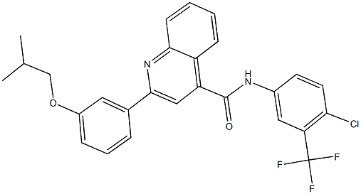 N-[4-chloro-3-(trifluoromethyl)phenyl]-2-(3-isobutoxyphenyl)-4-quinolinecarboxamide Struktur