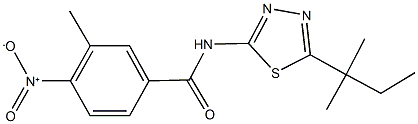 4-nitro-3-methyl-N-(5-tert-pentyl-1,3,4-thiadiazol-2-yl)benzamide Struktur