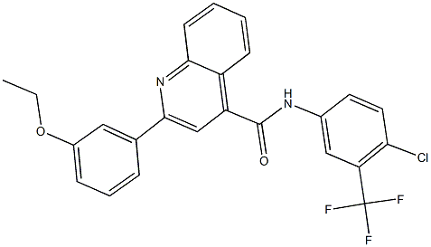 N-[4-chloro-3-(trifluoromethyl)phenyl]-2-(3-ethoxyphenyl)-4-quinolinecarboxamide Struktur