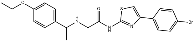 N-[4-(4-bromophenyl)-1,3-thiazol-2-yl]-2-{[1-(4-ethoxyphenyl)ethyl]amino}acetamide Struktur