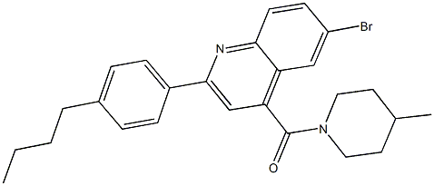 6-bromo-2-(4-butylphenyl)-4-[(4-methyl-1-piperidinyl)carbonyl]quinoline Struktur