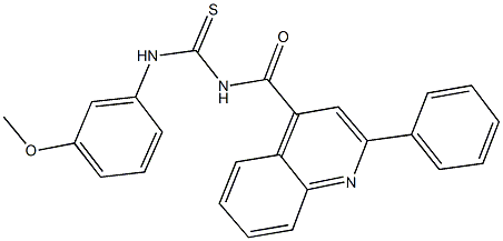 N-(3-methoxyphenyl)-N'-[(2-phenyl-4-quinolinyl)carbonyl]thiourea Struktur