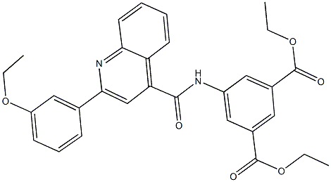 diethyl 5-({[2-(3-ethoxyphenyl)-4-quinolinyl]carbonyl}amino)isophthalate Struktur