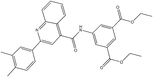 diethyl 5-({[2-(3,4-dimethylphenyl)-4-quinolinyl]carbonyl}amino)isophthalate Struktur