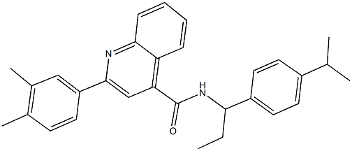 2-(3,4-dimethylphenyl)-N-[1-(4-isopropylphenyl)propyl]-4-quinolinecarboxamide Struktur