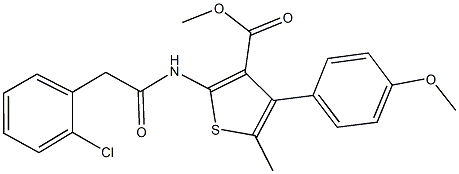 methyl 2-{[(2-chlorophenyl)acetyl]amino}-4-(4-methoxyphenyl)-5-methyl-3-thiophenecarboxylate Struktur