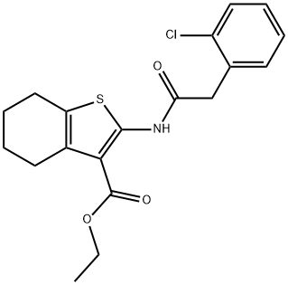 ethyl 2-{[(2-chlorophenyl)acetyl]amino}-4,5,6,7-tetrahydro-1-benzothiophene-3-carboxylate Struktur