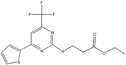 ethyl 3-{[4-(2-thienyl)-6-(trifluoromethyl)-2-pyrimidinyl]sulfanyl}propanoate Struktur