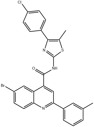 6-bromo-N-[4-(4-chlorophenyl)-5-methyl-1,3-thiazol-2-yl]-2-(3-methylphenyl)-4-quinolinecarboxamide Struktur