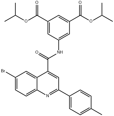 diisopropyl 5-({[6-bromo-2-(4-methylphenyl)-4-quinolinyl]carbonyl}amino)isophthalate Struktur