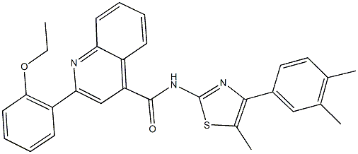 N-[4-(3,4-dimethylphenyl)-5-methyl-1,3-thiazol-2-yl]-2-(2-ethoxyphenyl)-4-quinolinecarboxamide Struktur