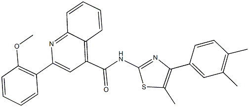 N-[4-(3,4-dimethylphenyl)-5-methyl-1,3-thiazol-2-yl]-2-(2-methoxyphenyl)-4-quinolinecarboxamide Struktur